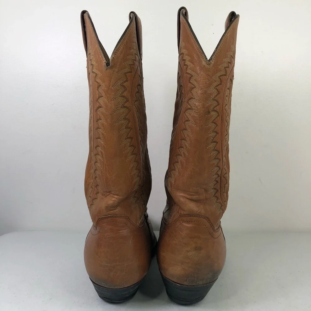 Justin Western Cowboy Honey Leather Boots